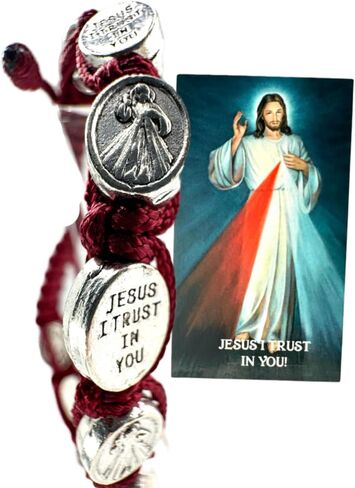 Westmon Works Divine Mercy Bracelet Adjustable Cord and Metal Charm Catholic Fashion with Holy Prayer Card in Saudi Arabia