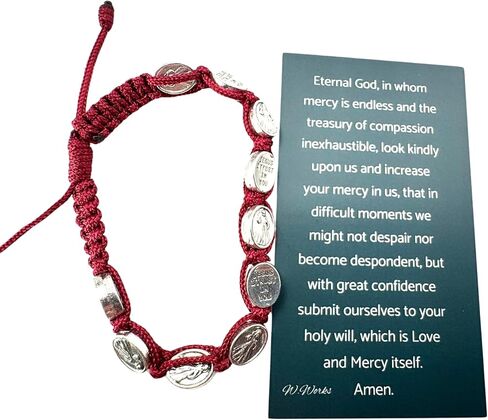 Westmon Works Divine Mercy Bracelet Adjustable Cord and Metal Charm Catholic Fashion with Holy Prayer Card in Saudi Arabia