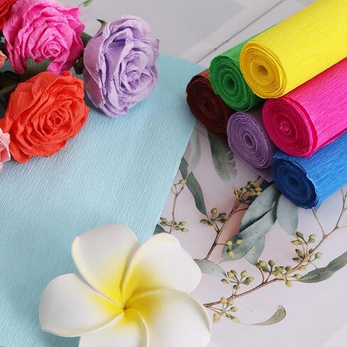 BEISHIDA Yellow Crepe Paper, 9.8 Inch Wide x 8ft Long, Heavy Duty for Flower Making, Birthday & Wedding Decorations, DIY Craft (2 Rolls) in Saudi Arabia