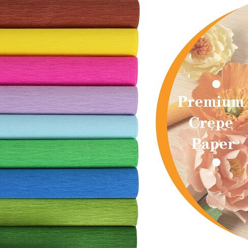 BEISHIDA Yellow Crepe Paper, 9.8 Inch Wide x 8ft Long, Heavy Duty for Flower Making, Birthday & Wedding Decorations, DIY Craft (2 Rolls) in Saudi Arabia