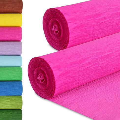BEISHIDA Yellow Crepe Paper, 9.8 Inch Wide x 8ft Long, Heavy Duty for Flower Making, Birthday & Wedding Decorations, DIY Craft (2 Rolls) in Saudi Arabia
