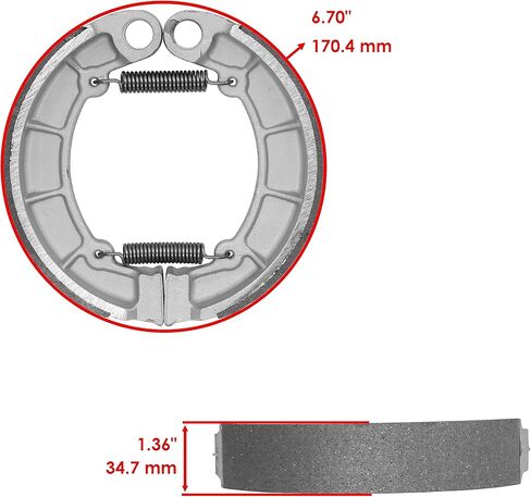 Caltric Rear Brake Shoes Compatible with Kawasaki Klf300 Klf-300 Bayou 300 4X4 1995-2000 in Saudi Arabia