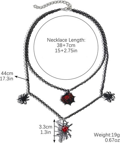 coadipress Spider Choker Necklace for Women Gothic Spider Chain Tassels Necklace Crystal Red Black Spiders Velvet Necklaces Halloween Costume Party Jewelry in Saudi Arabia