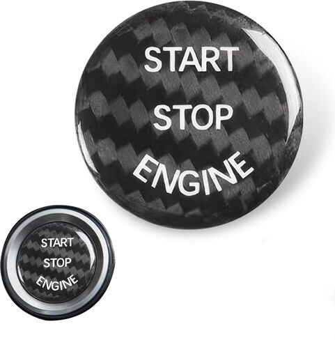26mm Car Push Start Button Cover Black Carbon Fiber Push Start Buttons Covers Decorative Ignition Switch Sticker Engine Start Button Protective Covers Universal Car Interior Accessories in Saudi Arabia