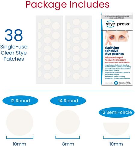 Adhesive Hydrocolloid Patches for Styes & Chalazia: Provide immediate Cosmetic Improvement, Help Absorb Secretions, Reduce Redness, Swelling & Prevent Scarring in Saudi Arabia