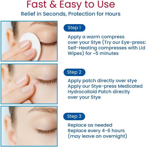 Adhesive Hydrocolloid Patches for Styes & Chalazia: Provide immediate Cosmetic Improvement, Help Absorb Secretions, Reduce Redness, Swelling & Prevent Scarring in Saudi Arabia