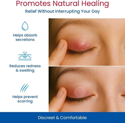 Adhesive Hydrocolloid Patches for Styes & Chalazia: Provide immediate Cosmetic Improvement, Help Absorb Secretions, Reduce Redness, Swelling & Prevent Scarring in Saudi Arabia