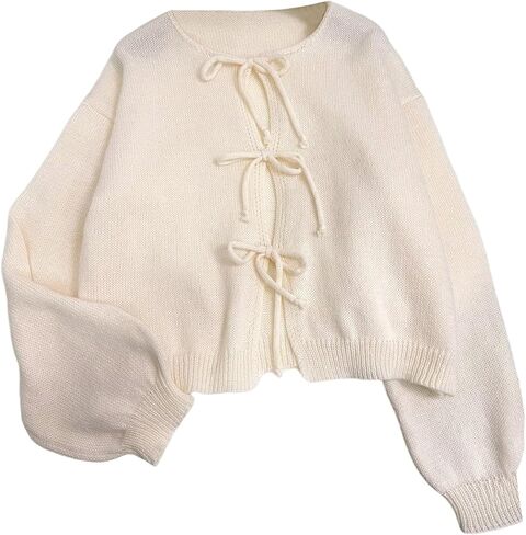 OYOANGLE Women's Maternity Bow Tie Front Cardigan Sweater Lightweight Long Sleeve Dressy Sweaters in Saudi Arabia