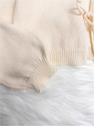OYOANGLE Women's Maternity Bow Tie Front Cardigan Sweater Lightweight Long Sleeve Dressy Sweaters in Saudi Arabia
