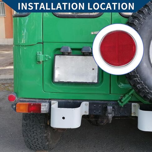 No.8191069015 Bumper Reflector for Toyota Land Cruiser FJ25 FJ40 FJ55 1958-1973 / Rear Bumper Reflector Side Marker/Durable ABS / 1 Pair Red in Saudi Arabia