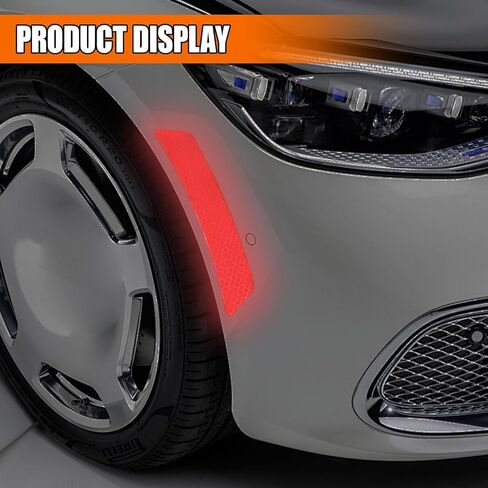 Car Wheel Eyebrow Reflective Stickers, Automotive Exterior Accessories Door Reflector Guard Strip, Night Safety Warning Sticker for Car Wheel Well Arch & Side Bumper Fenders (Yellow/2PCS) in Saudi Arabia