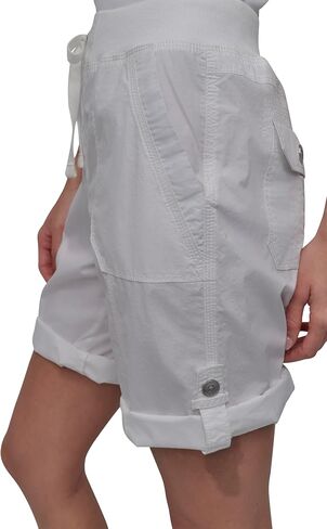 DKNY Women's Poplin Long Convertible Cargo Short in Kuwait