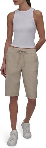 DKNY Women's Poplin Long Convertible Cargo Short in Saudi Arabia