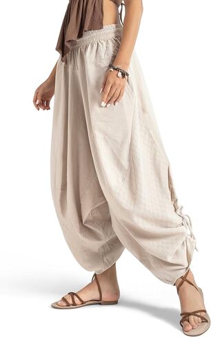 سراويل حريم بالي قطنية للسيدات - صالة يوجا مريحة - سراويل شاطئ صيفية غير رسمية in Kuwait