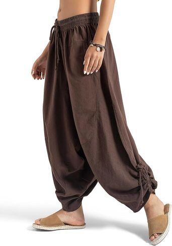 Women’s Cotton Bali Harem Pants – Relaxed Fit Yoga Lounge – Casual Summer Beach Trousers in Saudi Arabia