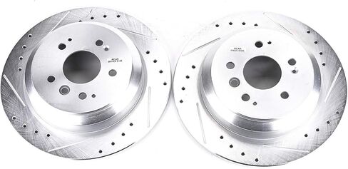 Power Stop JBR1729XPR Performance Drilled and Slotted Rear Brake Rotor Pair For Honda Passport 2019-2023, Honda Pilot 2016-2022, Honda Ridgeline 2017-2023 [Model Specific] in Saudi Arabia