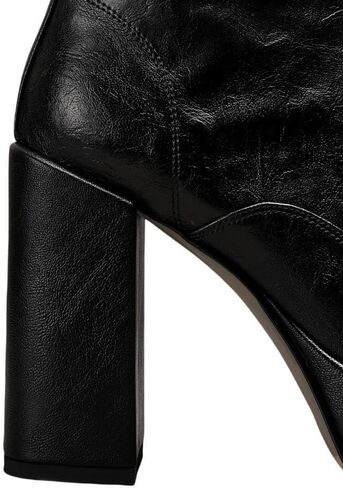 TinaCus Women's Handmade Genuine Leather Round Toe Side Zipper Platform High Heel Ankle Boots in Saudi Arabia