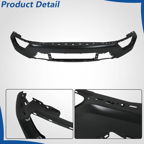 Black Steel and Plastic Front Bumper 5 Pieces with Bumper Grille License Plate Bracket Corner Panel Grille Trim Panel without Park Sensor Hole Replacement for F150 2021-2023 in Saudi Arabia
