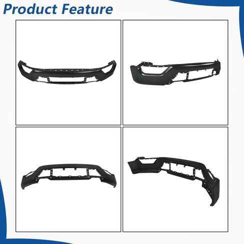 Black Steel and Plastic Front Bumper 5 Pieces with Bumper Grille License Plate Bracket Corner Panel Grille Trim Panel without Park Sensor Hole Replacement for F150 2021-2023 in Saudi Arabia