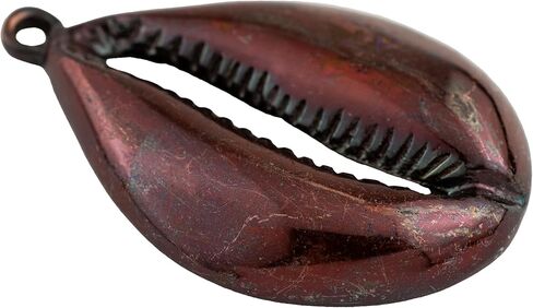 The Bead Chest Antiqued Brass Cowrie Shell Pendant (7x66mm) in Saudi Arabia