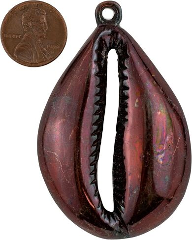 The Bead Chest Antiqued Brass Cowrie Shell Pendant (7x66mm) in Saudi Arabia
