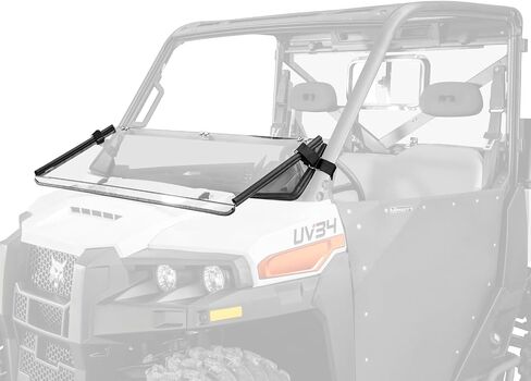 زجاج أمامي SuperATV مقاوم للخدش ومتوافق مع Bobcat UV34 | بولي كربونات مقاوم للخدش مع طلاء صلب بصري XR، شفاف in Saudi Arabia