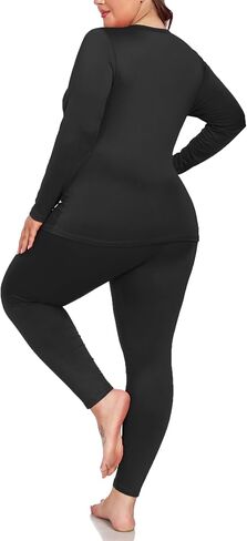 Women's Plus Size Thermal Underwear for Long Sleeve Fleece Lined Base Layer Top and Bottom Sets XL-5XL in Saudi Arabia