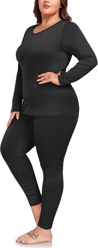 Women's Plus Size Thermal Underwear for Long Sleeve Fleece Lined Base Layer Top and Bottom Sets XL-5XL in Saudi Arabia