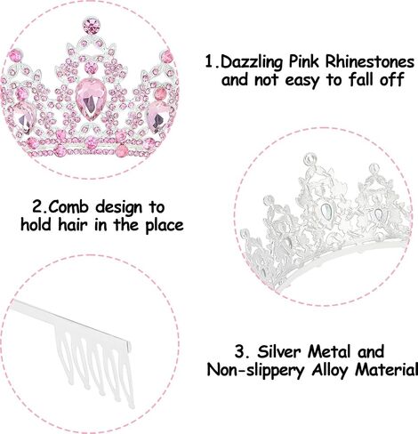 YARIEW Sweet 16 Birthday Decorations, 16th & Sweet Sixteen Sash and Tiara Set, Pink in Kuwait