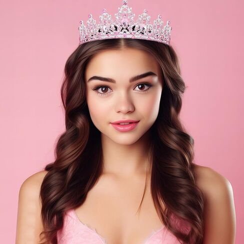 YARIEW Sweet 16 Birthday Decorations, 16th & Sweet Sixteen Sash and Tiara Set, Pink in Kuwait