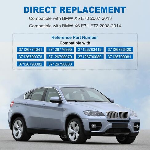 2PCS الخلفي الهواء الربيع الهواء تعليق حقيبة امتصاص استبدال لسيارات BMW X5 E70 2007 2008 2009 2010 2011 2012 2013، استبدال لسيارات BMW X5 X6 E71 E72 2008-2014، يستبدل 37126790080 37126790078 in Saudi Arabia