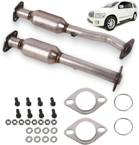 TOPAZ 16488 16489 المحولات الحفازة الخلفية اليسرى واليمنى المتوافقة مع Nissan Titan 2004 2005 2006 2007 2008 2009 2010 2011 2012 2013 2014، Armada 2005-2015، Pathfinder 2004، QX56 2004-2015 5.6 لتر وكالة حماية البيئة in Saudi Arabia