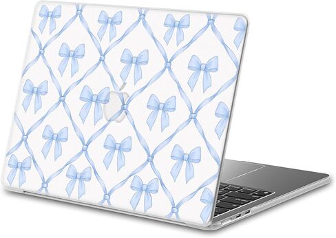 JOYLAND Plastic Hard Shell Case Compatible with MacBook Air 13 Inch Case A1932/A2179/A2337,Blue Bow Pattern Protective Hard Shell Case for MacBook Air 13 in Saudi Arabia
