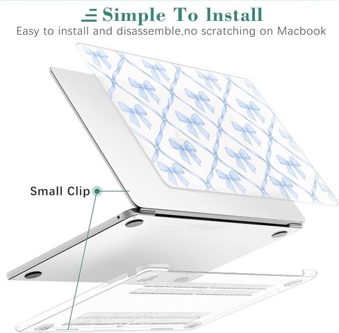 JOYLAND Plastic Hard Shell Case Compatible with MacBook Air 13 Inch Case A1932/A2179/A2337,Blue Bow Pattern Protective Hard Shell Case for MacBook Air 13 in Saudi Arabia