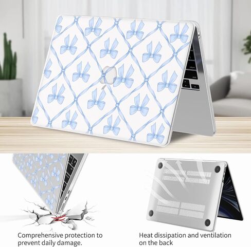 JOYLAND Plastic Hard Shell Case Compatible with MacBook Air 13 Inch Case A1932/A2179/A2337,Blue Bow Pattern Protective Hard Shell Case for MacBook Air 13 in Saudi Arabia