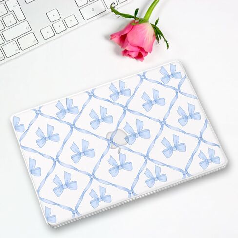 JOYLAND Plastic Hard Shell Case Compatible with MacBook Air 13 Inch Case A1932/A2179/A2337,Blue Bow Pattern Protective Hard Shell Case for MacBook Air 13 in Saudi Arabia