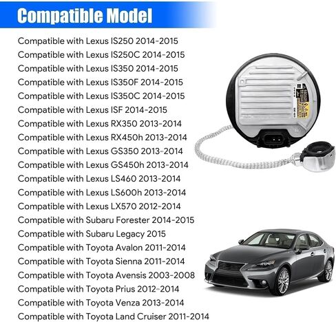 8596745010 Xenon HID Ballast Headlight Control Unit Module D4S/D4R Igniter&Cable Compatible with Lexus IS250 250C Subaru Forester for Toyota Avalon Sienna Avensis Replaces 85967-45010 DDLT004 KDLS001 in Saudi Arabia