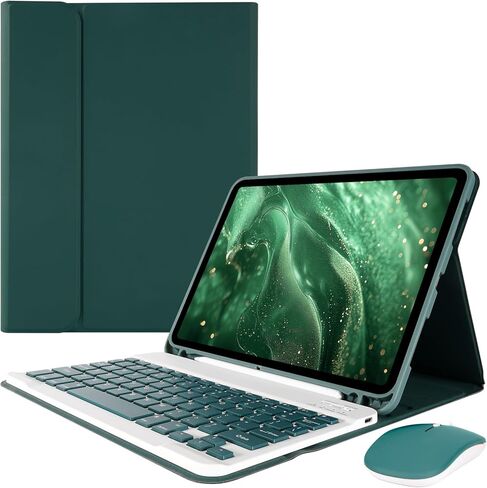 Keyboard Case for iPad Air 11 inch (M2) 2024 and iPad Air 4th/5th 10.9 inch & iPad Pro 11 inch (4th/3rd/2nd/1st), Built-in Pencil Holder, Tablet Cases with Bluetooth Keyboard and Mouse, Black in Kuwait