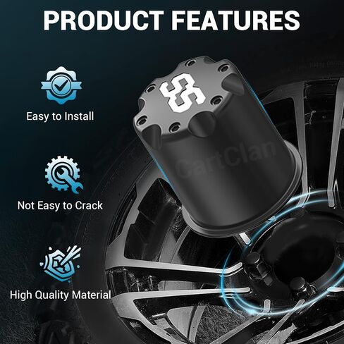 CartClan Golf Cart SS غطاء غطاء مركز العجلة يناسب 2.65 بوصة Dia Bore Wheel Rim SS أغطية مركز بلاستيكية من الكروم لعجلة EZGO Golf Cart-4 حزم in Kuwait