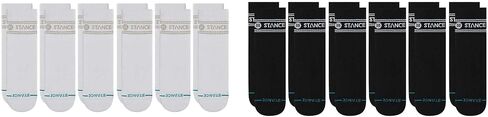 Stance Vital Quarter 12-Pack Socks Bundle for Men and Women, White + Black, Cotton Blend and Comfortable Everyday, Large in Saudi Arabia