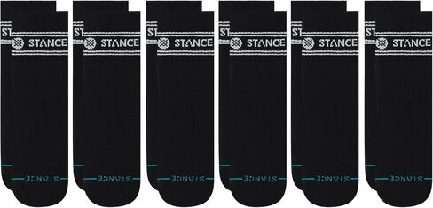 Stance Vital Quarter 12-Pack Socks Bundle for Men and Women, White + Black, Cotton Blend and Comfortable Everyday, Large in Saudi Arabia