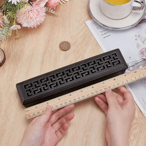 FINGERINSPIRE Incense Holder for Sticks 9.7x2.2x1.4 Inch Porcelain Incense Burner Holder Box Black Zen Home Office Decor Ash Catcher for Meditation Yoga Spa in Saudi Arabia