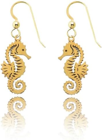 Gold Seahorse Earrings in Saudi Arabia