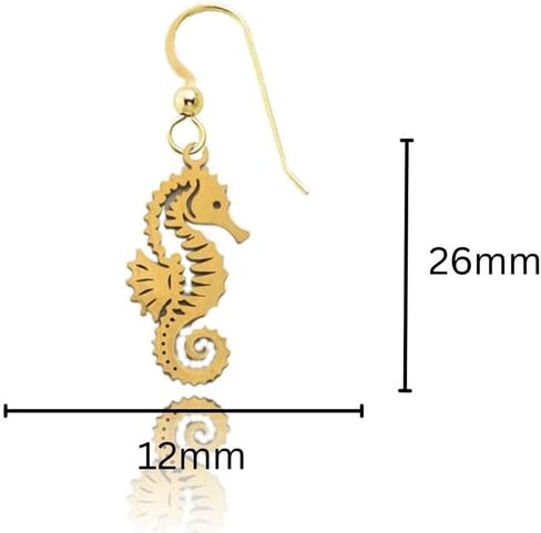 Gold Seahorse Earrings in Saudi Arabia