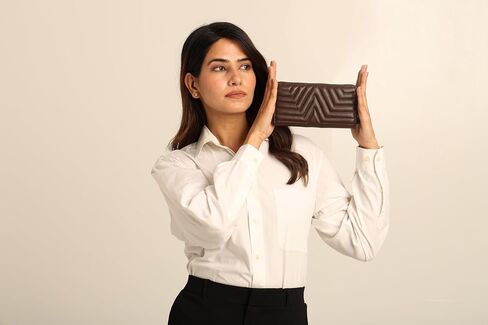 VANSI محفظة نسائية من الجلد الطبيعي ذات سعة كبيرة وحامل بطاقات RFID مع جيب للعملات المعدنية بسحاب (بحري) in Kuwait