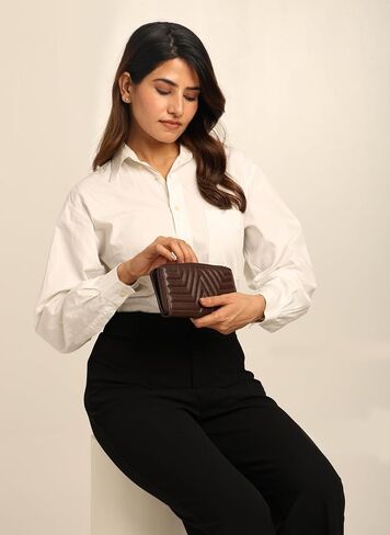 VANSI محفظة نسائية من الجلد الطبيعي ذات سعة كبيرة وحامل بطاقات RFID مع جيب للعملات المعدنية بسحاب (بحري) in Kuwait