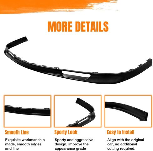 Front Bumper Lip Spoiler, Compatible with 2007-2013 Porsche 997 911 Turbo & Turbo S(Not Fit GT3 Or Non-Turbo Model), PU Black OEM Factory Style Add-on Front Splitter Air Dam Chin Protector in Saudi Arabia