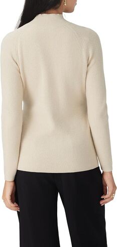 CIDER Women's Mock Neck Sweater with Tie Waist Elegant Long Sleeve Casual Knit Top in Saudi Arabia