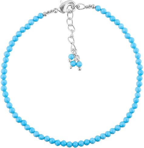 TGH Natural Multi Moonstone Beads Bracelet Micro Faceted Gemstones Jewelry For Her, June Birthstone Energy Healing Crystals, Silver Plated Chain 8 inch in Saudi Arabia