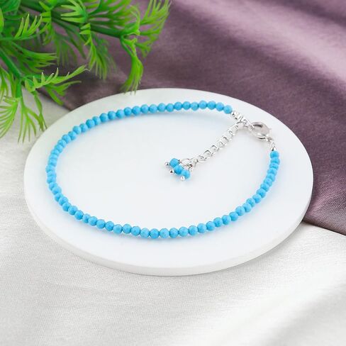 TGH Natural Multi Moonstone Beads Bracelet Micro Faceted Gemstones Jewelry For Her, June Birthstone Energy Healing Crystals, Silver Plated Chain 8 inch in Saudi Arabia